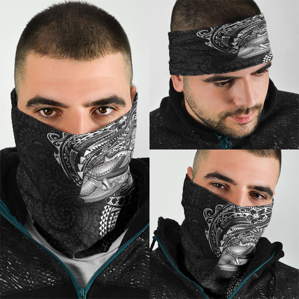 Hawaiian Humuhumu Tribal Tattoo Neck Gaiter Polynesian Kakau Black Color LT03 - Polynesian Pride