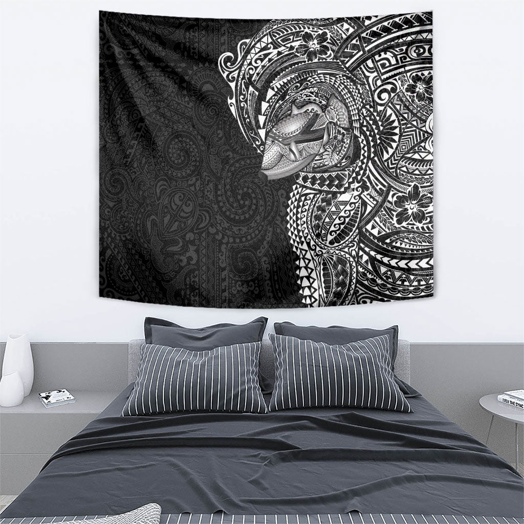Hawaiian Humuhumu Tribal Tattoo Tapestry Polynesian Kakau Black Color LT03 - Polynesian Pride