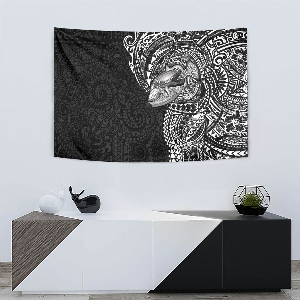 Hawaiian Humuhumu Tribal Tattoo Tapestry Polynesian Kakau Black Color LT03 - Polynesian Pride