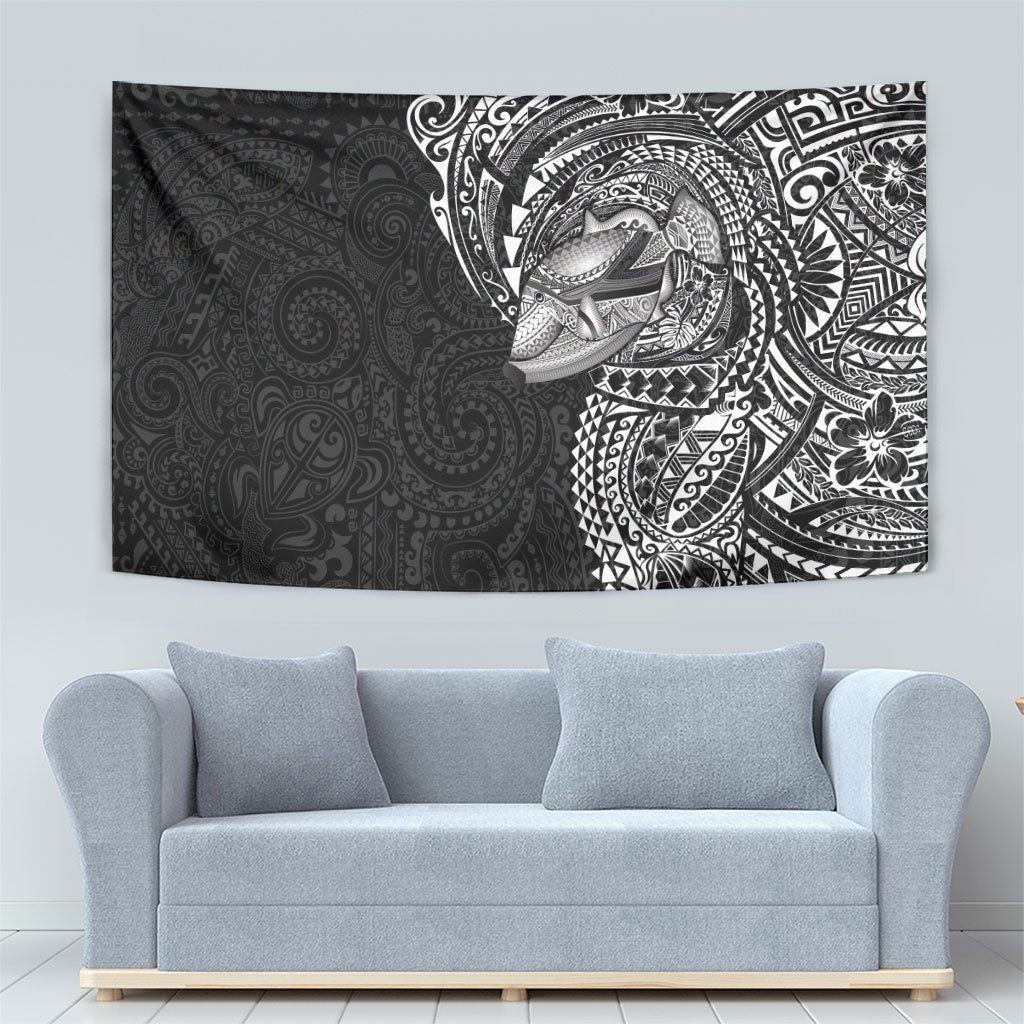 Hawaiian Humuhumu Tribal Tattoo Tapestry Polynesian Kakau Black Color LT03 - Polynesian Pride
