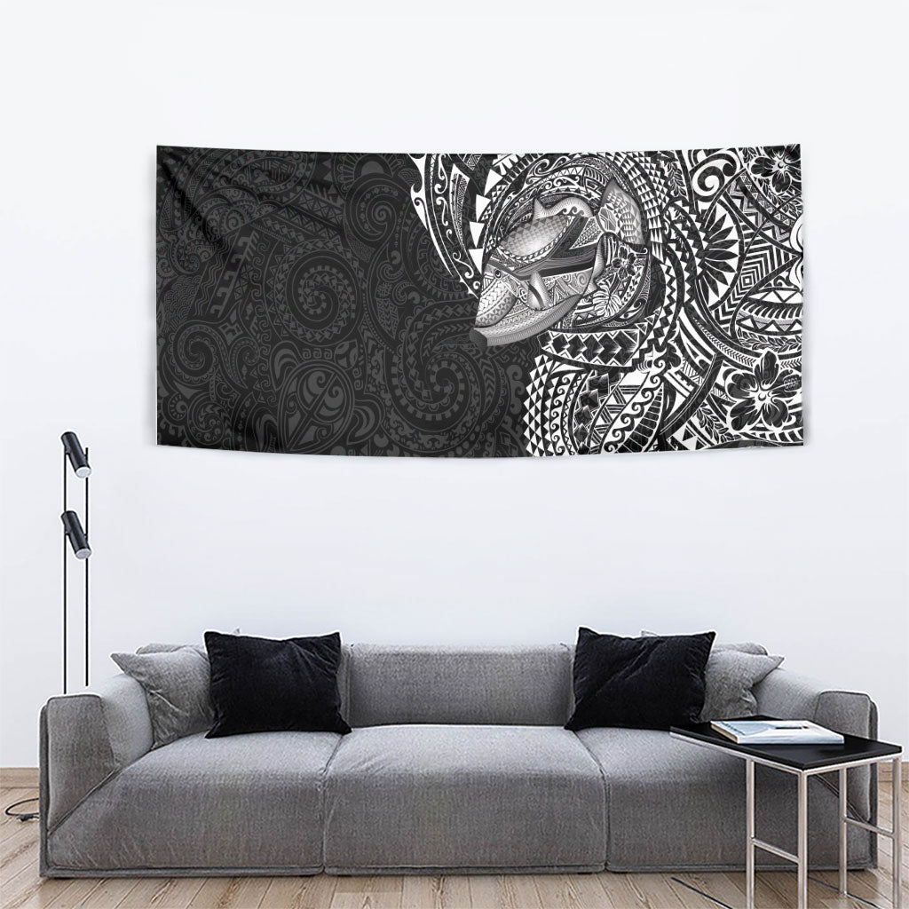 Hawaiian Humuhumu Tribal Tattoo Tapestry Polynesian Kakau Black Color LT03 - Polynesian Pride