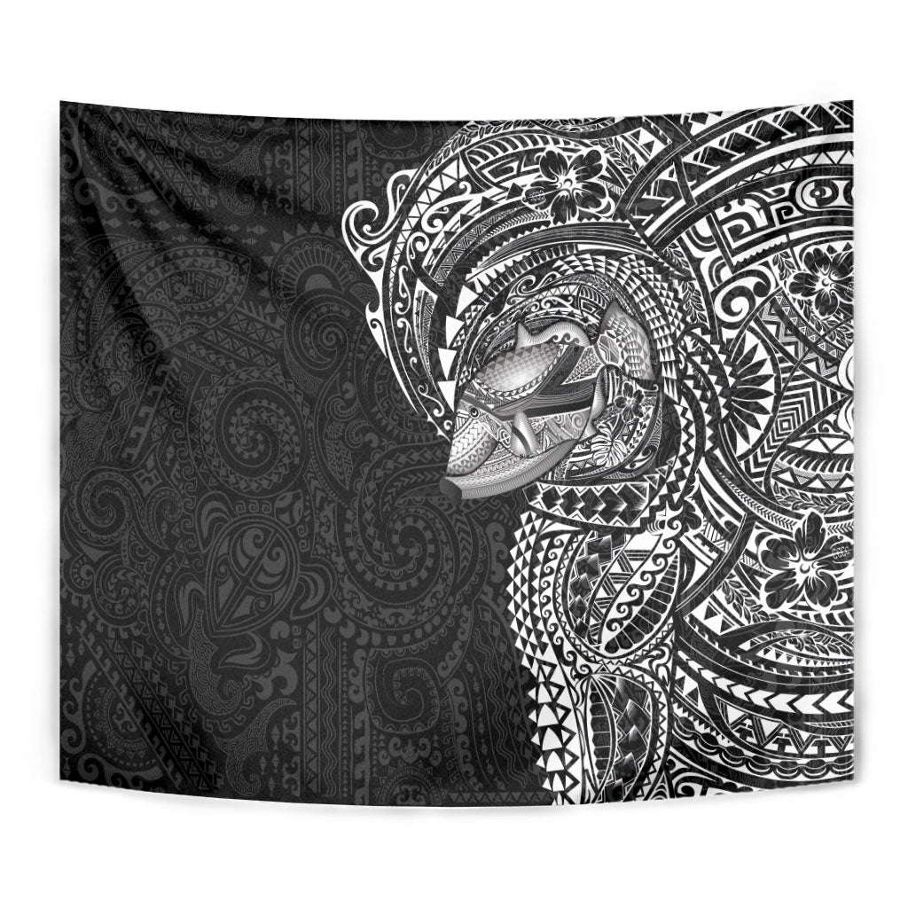 Hawaiian Humuhumu Tribal Tattoo Tapestry Polynesian Kakau Black Color LT03 - Polynesian Pride