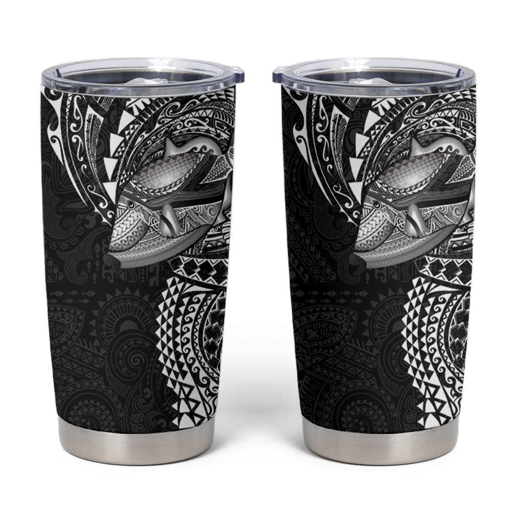 Hawaiian Humuhumu Tribal Tattoo Tumbler Cup Polynesian Kakau Black Color LT03 Black - Polynesian Pride