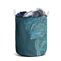 Hawaiian Humuhumu Tribal Tattoo Laundry Basket Polynesian Kakau Ocean Color LT03 - Polynesian Pride