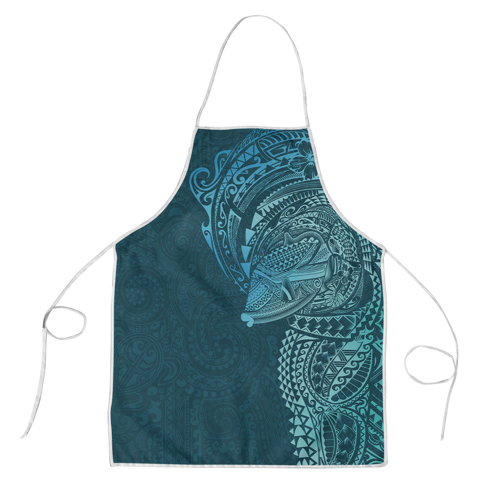 Hawaiian Humuhumu Tribal Tattoo Apron Polynesian Kakau Ocean Color LT03 Blue - Polynesian Pride