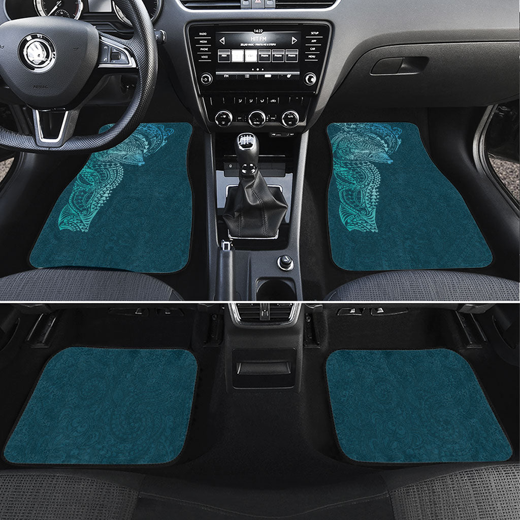 Hawaiian Humuhumu Tribal Tattoo Car Mats Polynesian Kakau Ocean Color LT03 Set 4pcs Blue - Polynesian Pride