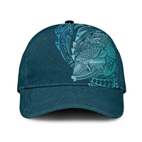 Hawaiian Humuhumu Tribal Tattoo Classic Cap Polynesian Kakau Ocean Color LT03 Universal Fit Blue - Polynesian Pride