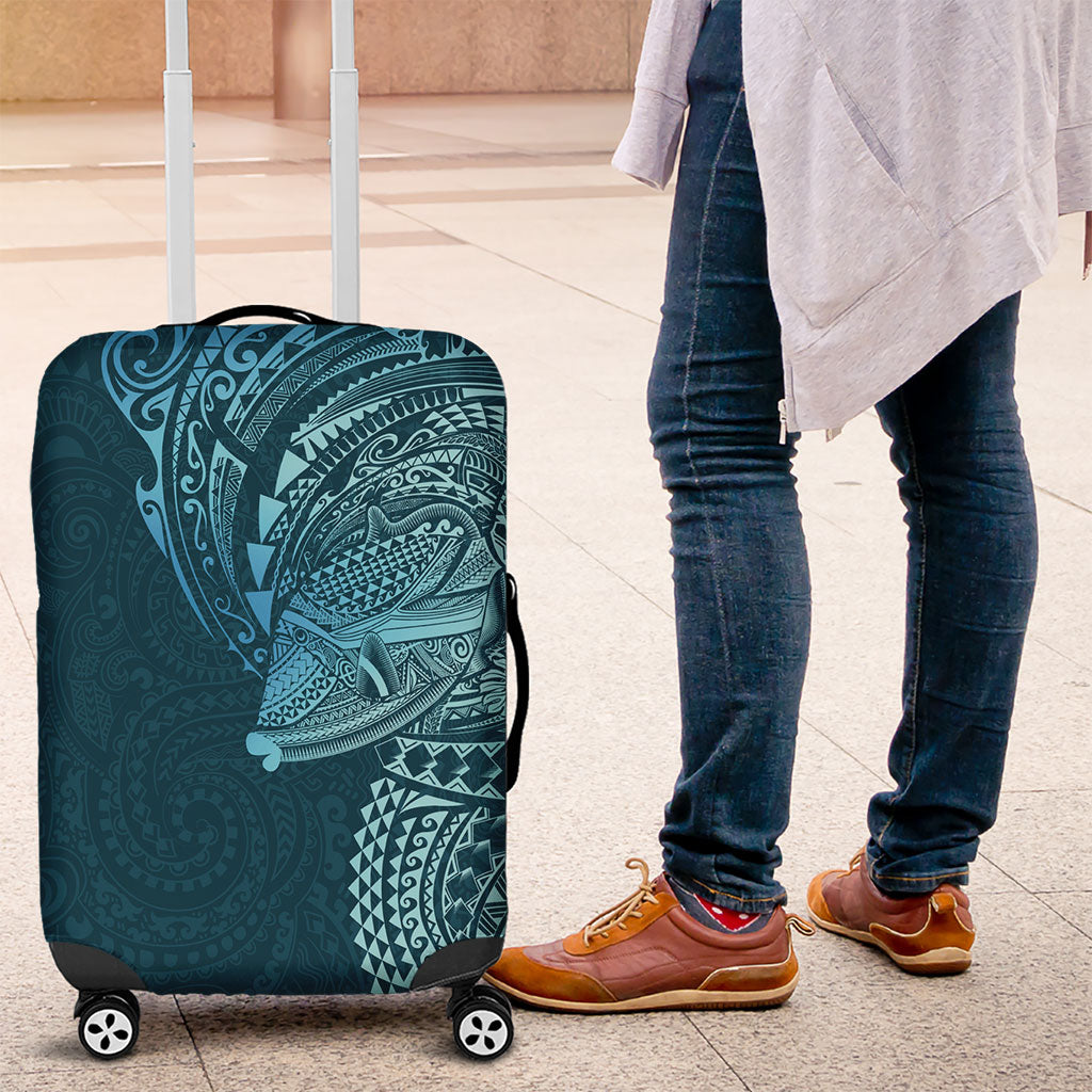 Hawaiian Humuhumu Tribal Tattoo Luggage Cover Polynesian Kakau Ocean Color LT03 Blue - Polynesian Pride