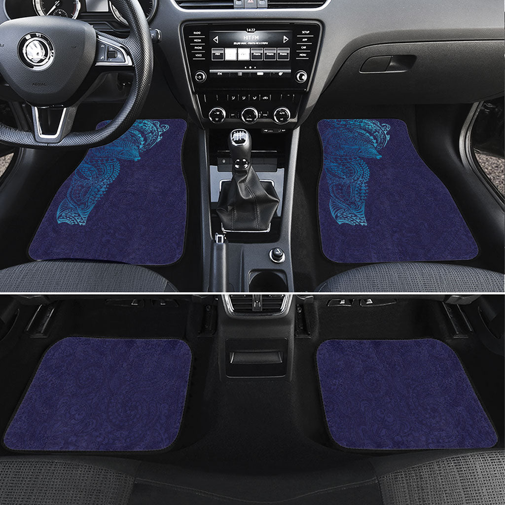 Hawaiian Humuhumu Tribal Tattoo Car Mats Polynesian Kakau Turquoise Color LT03 Set 4pcs Turquoise - Polynesian Pride