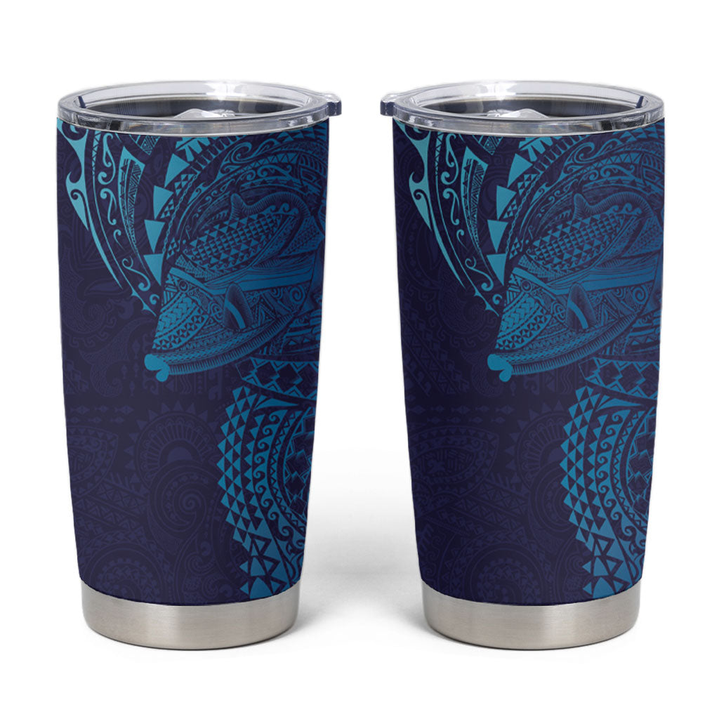 Hawaiian Humuhumu Tribal Tattoo Tumbler Cup Polynesian Kakau Turquoise Color LT03 Turquoise - Polynesian Pride