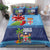 Fiji Marau na Kerisimasi Bedding Set Christmas Collared Lory - Fiji Emblems and Xmas Palm Tree Tapa Art Pattern