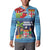 Fiji Marau na Kerisimasi Button Sweatshirt Christmas Collared Lory - Fiji Emblems and Xmas Palm Tree Tapa Art Pattern