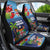 Fiji Marau na Kerisimasi Car Seat Cover Christmas Collared Lory - Fiji Emblems and Xmas Palm Tree Tapa Art Pattern