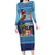 Fiji Marau na Kerisimasi Family Matching Long Sleeve Bodycon Dress and Hawaiian Shirt Christmas Collared Lory - Fiji Emblems and Xmas Palm Tree Tapa Art Pattern