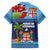 Fiji Marau na Kerisimasi Family Matching Puletasi and Hawaiian Shirt Christmas Collared Lory - Fiji Emblems and Xmas Palm Tree Tapa Art Pattern