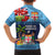 Fiji Marau na Kerisimasi Kid Hawaiian Shirt Christmas Collared Lory - Fiji Emblems and Xmas Palm Tree Tapa Art Pattern