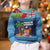 Fiji Marau na Kerisimasi Kid Ugly Christmas Sweater Christmas Collared Lory - Fiji Emblems and Xmas Palm Tree Tapa Art Pattern