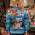 Fiji Marau na Kerisimasi Kid Ugly Christmas Sweater Christmas Collared Lory - Fiji Emblems and Xmas Palm Tree Tapa Art Pattern