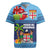 Fiji Marau na Kerisimasi Rugby Jersey Christmas Collared Lory - Fiji Emblems and Xmas Palm Tree Tapa Art Pattern