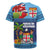 Fiji Marau na Kerisimasi Rugby Jersey Christmas Collared Lory - Fiji Emblems and Xmas Palm Tree Tapa Art Pattern