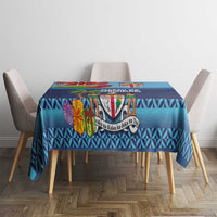 Fiji Marau na Kerisimasi Tablecloth Christmas Collared Lory - Fiji Emblems and Xmas Palm Tree Tapa Art Pattern LT03 - Polynesian Pride