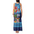 Fiji Marau na Kerisimasi Tank Maxi Dress Christmas Collared Lory - Fiji Emblems and Xmas Palm Tree Tapa Art Pattern