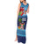 Fiji Marau na Kerisimasi Tank Maxi Dress Christmas Collared Lory - Fiji Emblems and Xmas Palm Tree Tapa Art Pattern