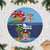 Fiji Marau na Kerisimasi Tree Skirt Christmas Collared Lory - Fiji Emblems and Xmas Palm Tree Tapa Art Pattern