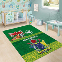 Cook Islands Meri Kiritimiti Area Rug Christmas Turtle - Cooks Islands Emblems and Polynesian Art Pattern LT03 - Polynesian Pride