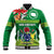 Cook Islands Meri Kiritimiti Baseball Jacket Christmas Turtle - Cooks Islands Emblems and Polynesian Art Pattern