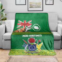 Cook Islands Meri Kiritimiti Blanket Christmas Turtle - Cooks Islands Emblems and Polynesian Art Pattern LT03 - Polynesian Pride