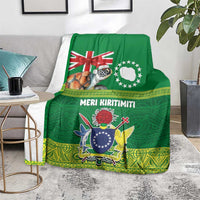 Cook Islands Meri Kiritimiti Blanket Christmas Turtle - Cooks Islands Emblems and Polynesian Art Pattern LT03 - Polynesian Pride