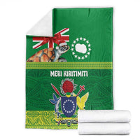 Cook Islands Meri Kiritimiti Blanket Christmas Turtle - Cooks Islands Emblems and Polynesian Art Pattern LT03 - Polynesian Pride