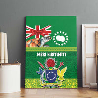 Cook Islands Meri Kiritimiti Canvas Wall Art Christmas Turtle - Cooks Islands Emblems and Polynesian Art Pattern LT03 - Polynesian Pride