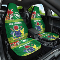 Cook Islands Meri Kiritimiti Car Seat Cover Christmas Turtle - Cooks Islands Emblems and Polynesian Art Pattern LT03 One Size Green - Polynesian Pride