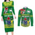 Cook Islands Meri Kiritimiti Couples Matching Long Sleeve Bodycon Dress and Long Sleeve Button Shirt Christmas Turtle - Cooks Islands Emblems and Polynesian Art Pattern