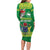 Cook Islands Meri Kiritimiti Family Matching Long Sleeve Bodycon Dress and Hawaiian Shirt Christmas Turtle - Cooks Islands Emblems and Polynesian Art Pattern