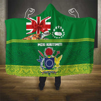 Cook Islands Meri Kiritimiti Hooded Blanket Christmas Turtle - Cooks Islands Emblems and Polynesian Art Pattern LT03 - Polynesian Pride