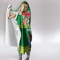 Cook Islands Meri Kiritimiti Hooded Blanket Christmas Turtle - Cooks Islands Emblems and Polynesian Art Pattern LT03 - Polynesian Pride