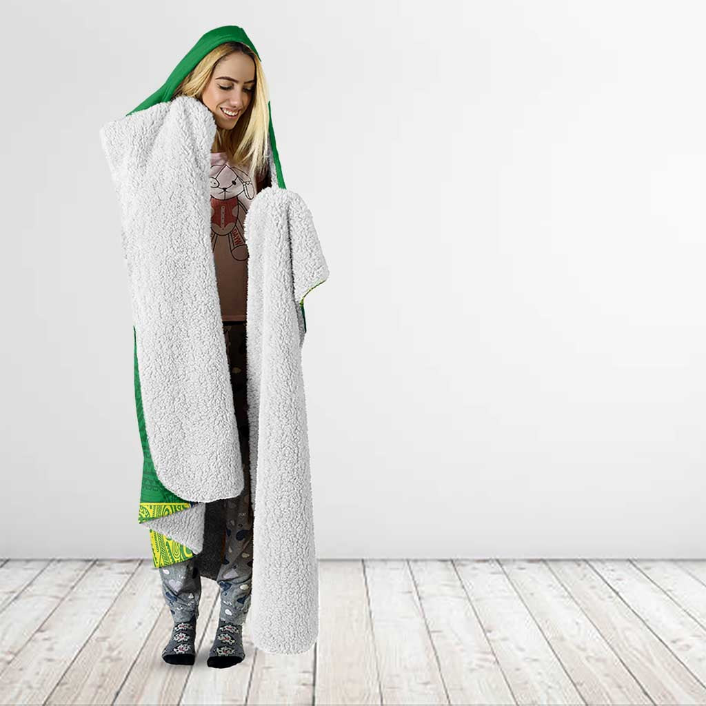 Cook Islands Meri Kiritimiti Hooded Blanket Christmas Turtle - Cooks Islands Emblems and Polynesian Art Pattern LT03 - Polynesian Pride