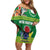 Cook Islands Meri Kiritimiti Off Shoulder Short Dress Christmas Turtle - Cooks Islands Emblems and Polynesian Art Pattern