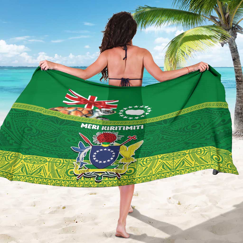 Cook Islands Meri Kiritimiti Sarong Christmas Turtle - Cooks Islands Emblems and Polynesian Art Pattern LT03 - Polynesian Pride