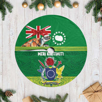 Cook Islands Meri Kiritimiti Tree Skirt Christmas Turtle - Cooks Islands Emblems and Polynesian Art Pattern LT03 Casual Green - Polynesian Pride