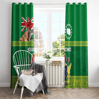 Cook Islands Meri Kiritimiti Window Curtain Christmas Turtle - Cooks Islands Emblems and Polynesian Art Pattern LT03 - Polynesian Pride