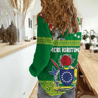 Cook Islands Meri Kiritimiti Women Casual Shirt Christmas Turtle - Cooks Islands Emblems and Polynesian Art Pattern LT03 - Polynesian Pride