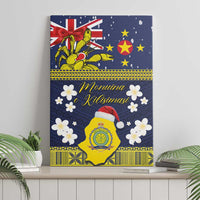 Niue Monuina e Kilisimasi Canvas Wall Art Christmas Uga - Niue Map and Emblem with Hiapo Art Pattern LT03 - Polynesian Pride