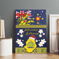 Niue Monuina e Kilisimasi Canvas Wall Art Christmas Uga - Niue Map and Emblem with Hiapo Art Pattern LT03 - Polynesian Pride