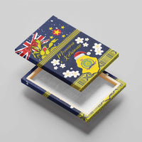 Niue Monuina e Kilisimasi Canvas Wall Art Christmas Uga - Niue Map and Emblem with Hiapo Art Pattern LT03 - Polynesian Pride