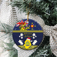 Niue Monuina e Kilisimasi Ceramic Ornament Christmas Uga - Niue Map and Emblem with Hiapo Art Pattern LT03 - Polynesian Pride