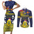 Niue Monuina e Kilisimasi Couples Matching Short Sleeve Bodycon Dress and Long Sleeve Button Shirt Christmas Uga - Niue Map and Emblem with Hiapo Art Pattern